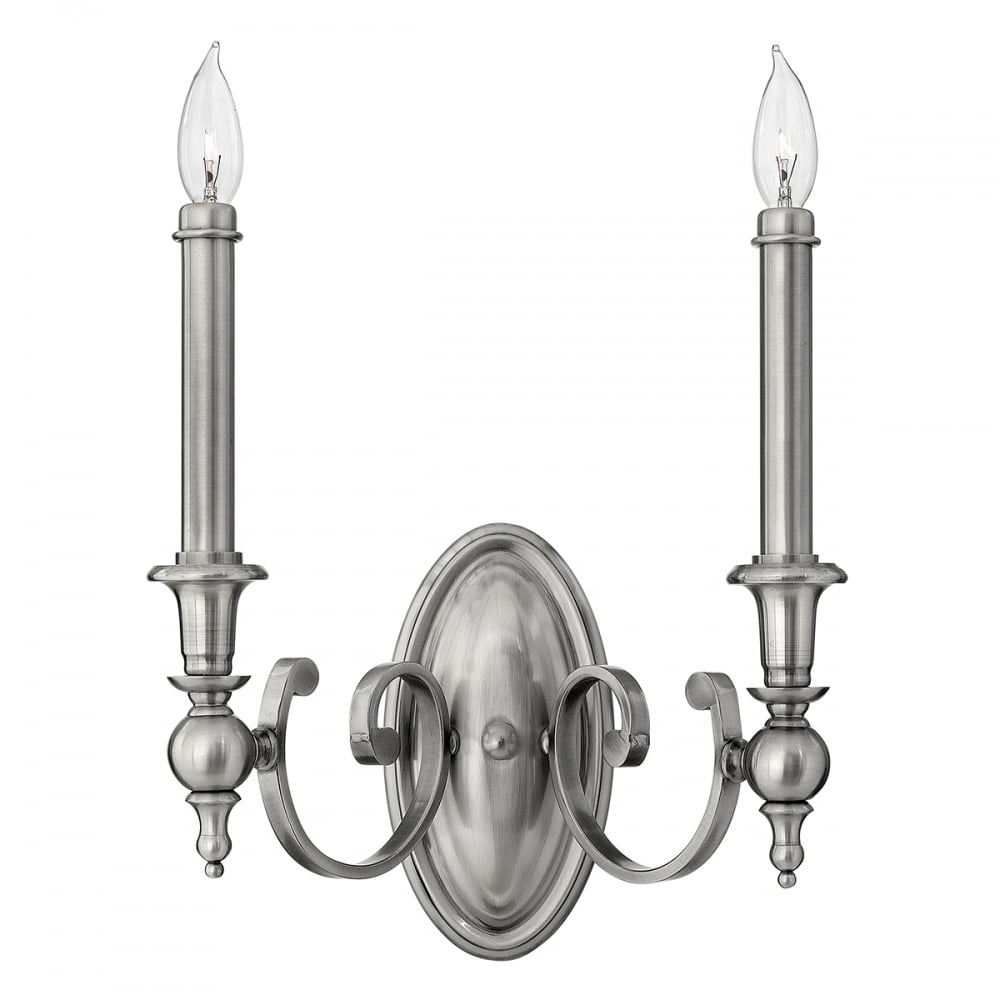 Yorktown Two-Light Wall Sconce in Antique Nickel Finish