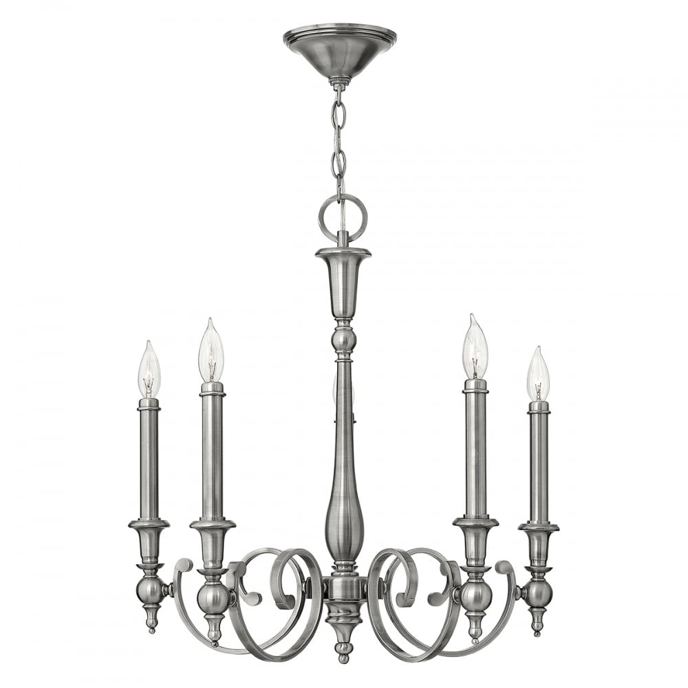 Yorktown Five-Light Antique Nickel Chandelier