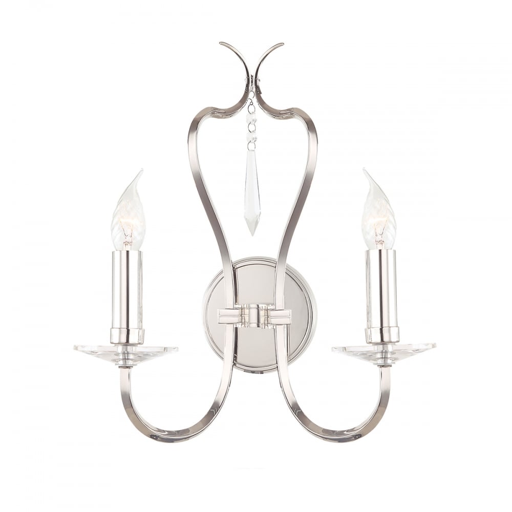 Pimlico Double Light Wall Sconce in Polished Nickel