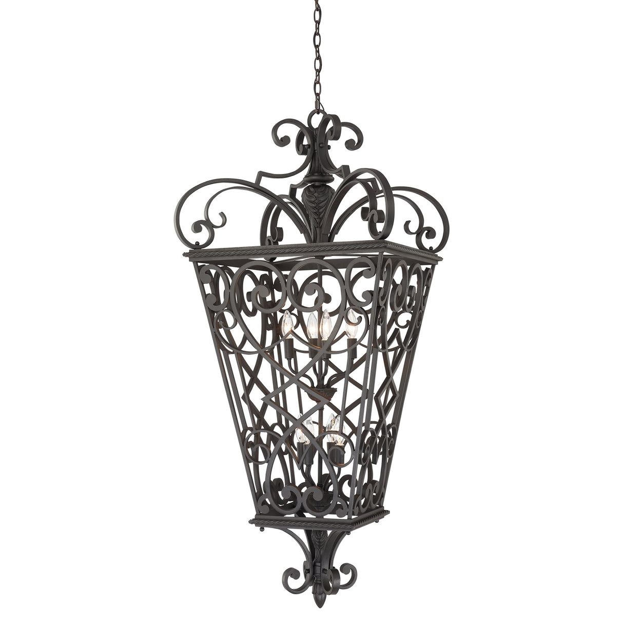 Fort Quinn 8-Light Vintage Iron Pendant Lantern
