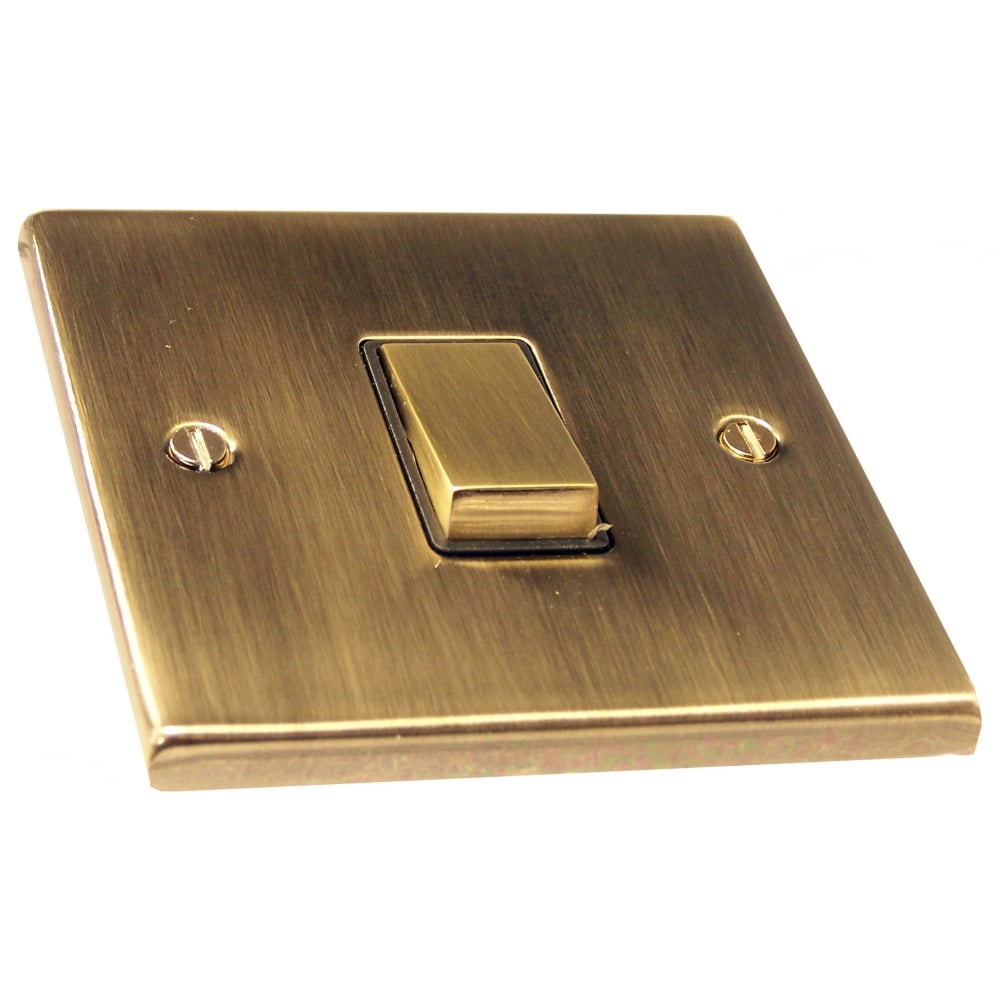 Elegant Antique Brass Ingot Light Switch - 1 Gang, 2 Way, 10AX