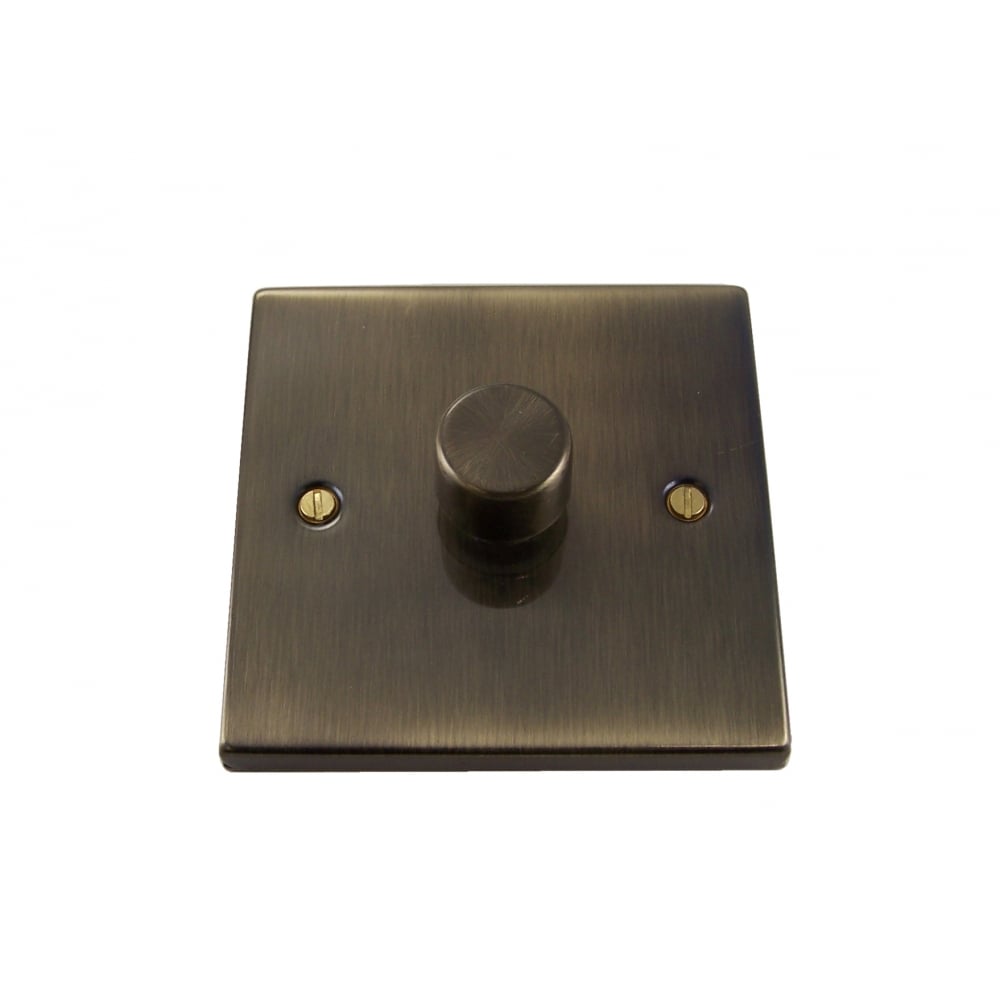 Antique Brass 400W Dimmer Switch – 1 Gang, 2 Way, Elegant Design