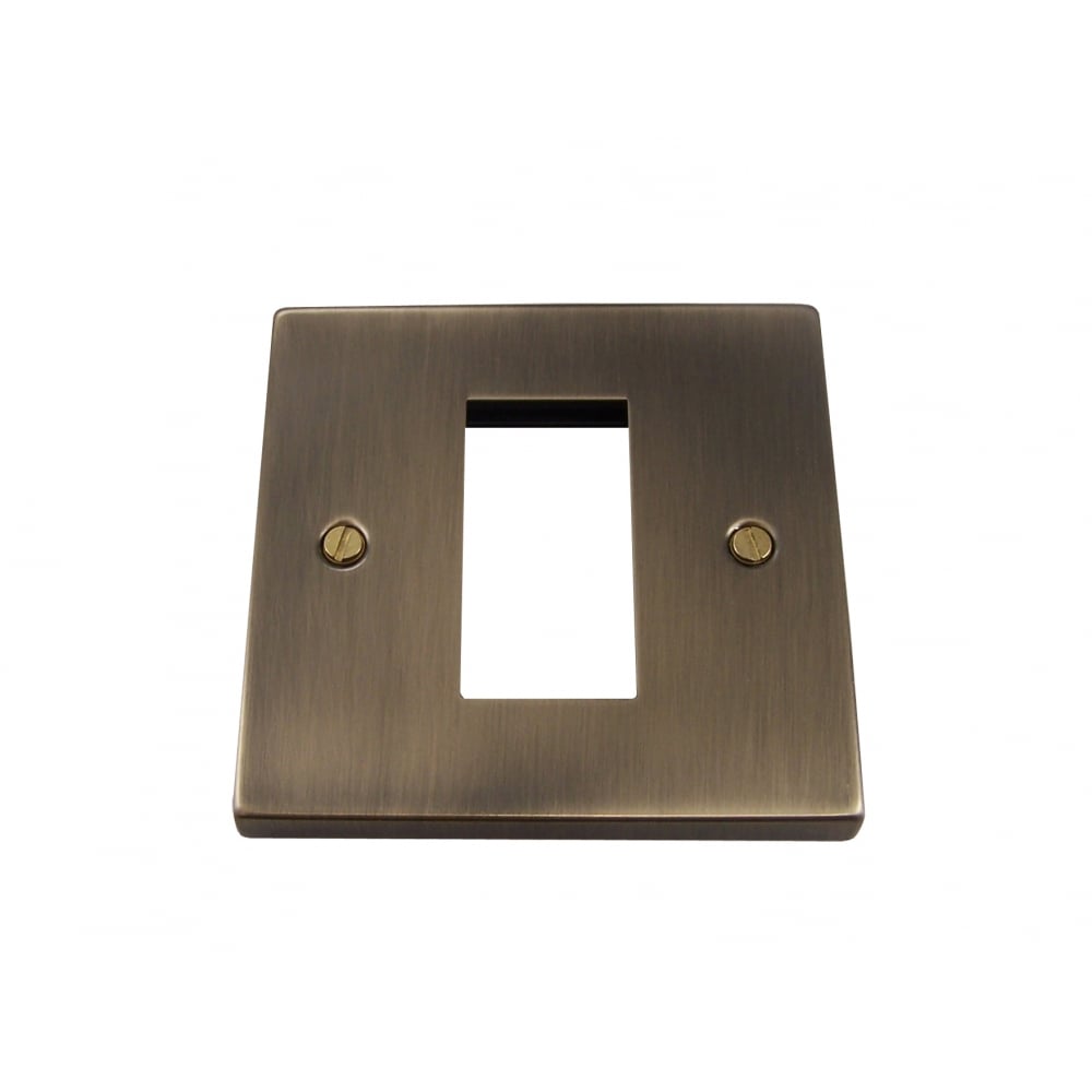 Antique Brass 1 Gang Modular Plate by Causeway