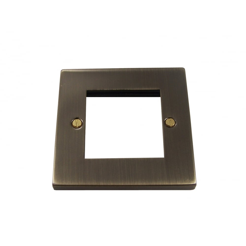 Antique Brass Double Modular Plate - 1 Gang, Elegant Design
