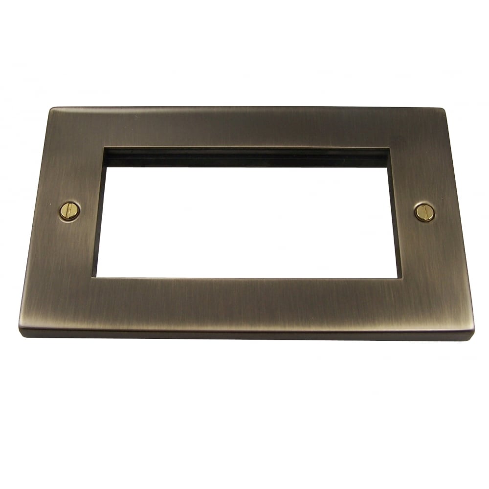 Elegant Antique Brass 2 Gang Quad Plate by Causeway