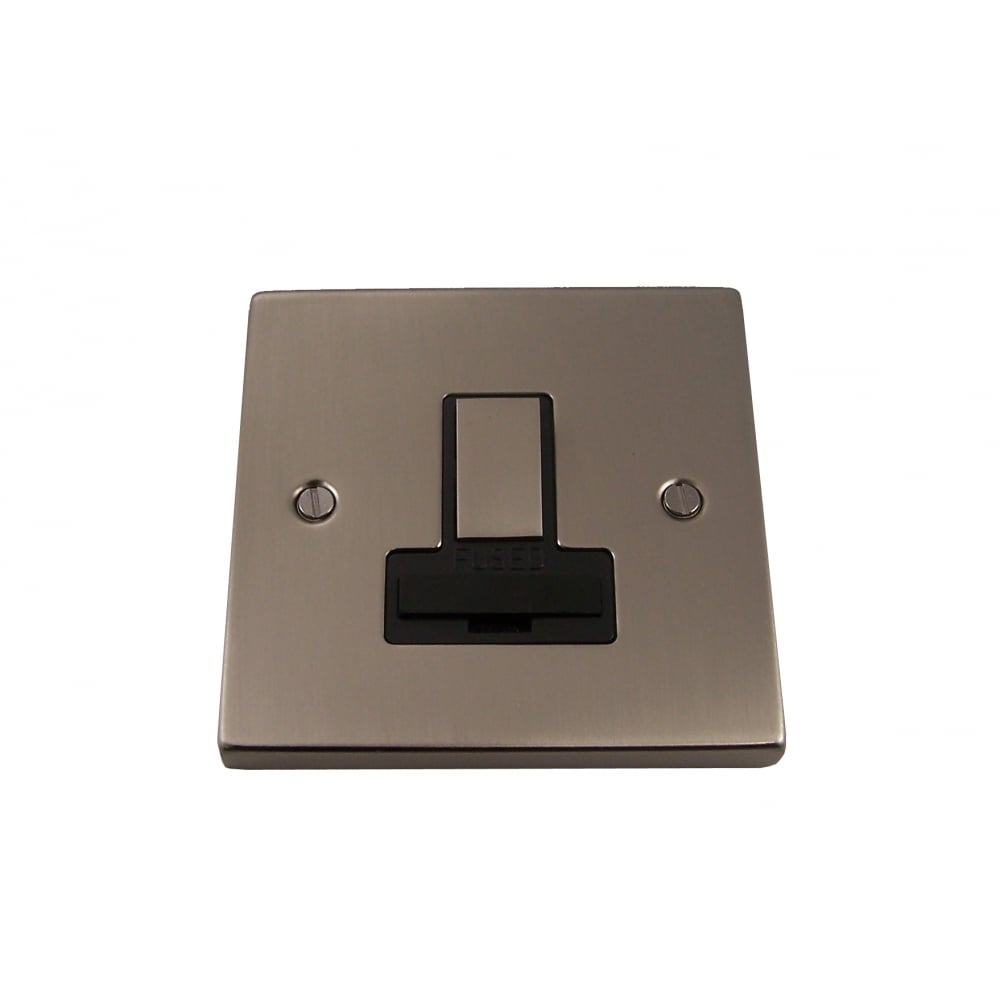 Satin Chrome 13A Fused Switched Connection Unit with Ingot Insert by Causeway