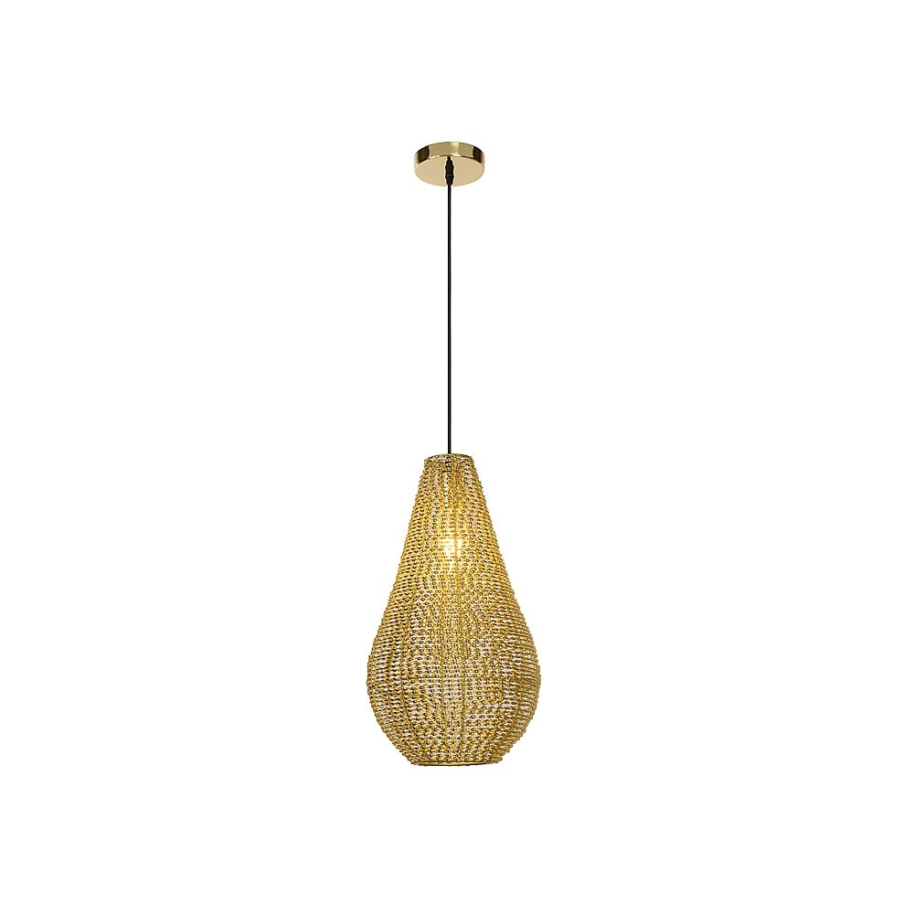Luminous Yellow Brass Raindrop Pendant Light Fixture