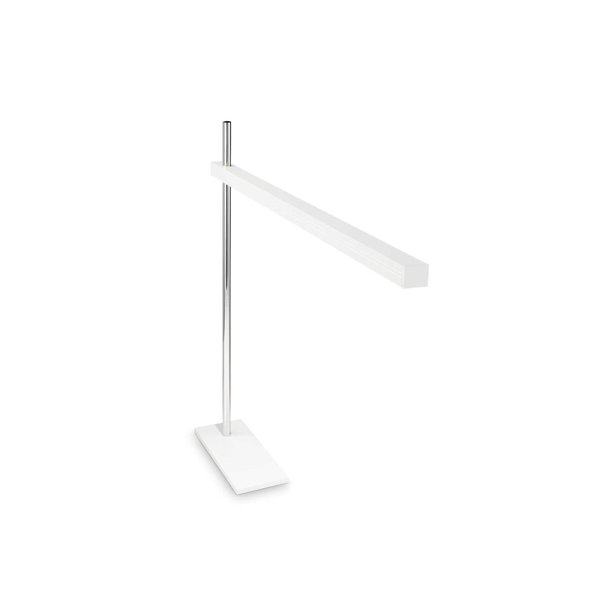 Sleek Chrome and White LED Desk Lamp