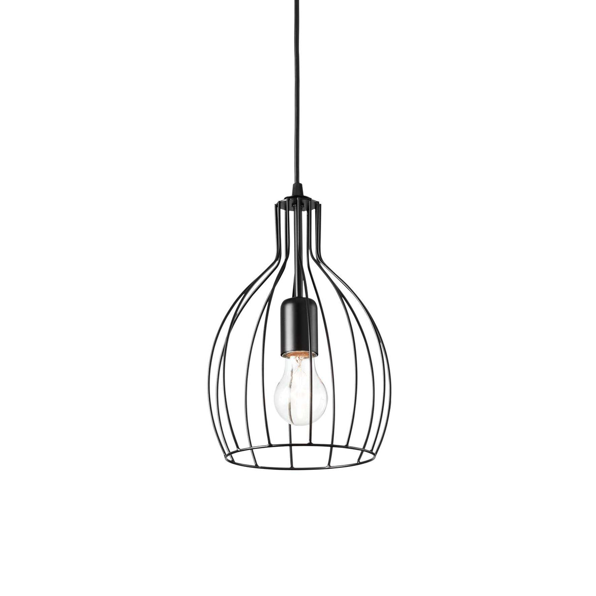 Elegant Black Wire Cage Pendant Light