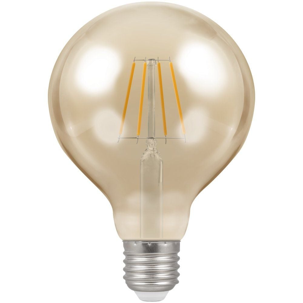 Antique Amber 7.5W LED Filament G125 Globe Bulb, B22 - Warm Glow for Stylish Spaces