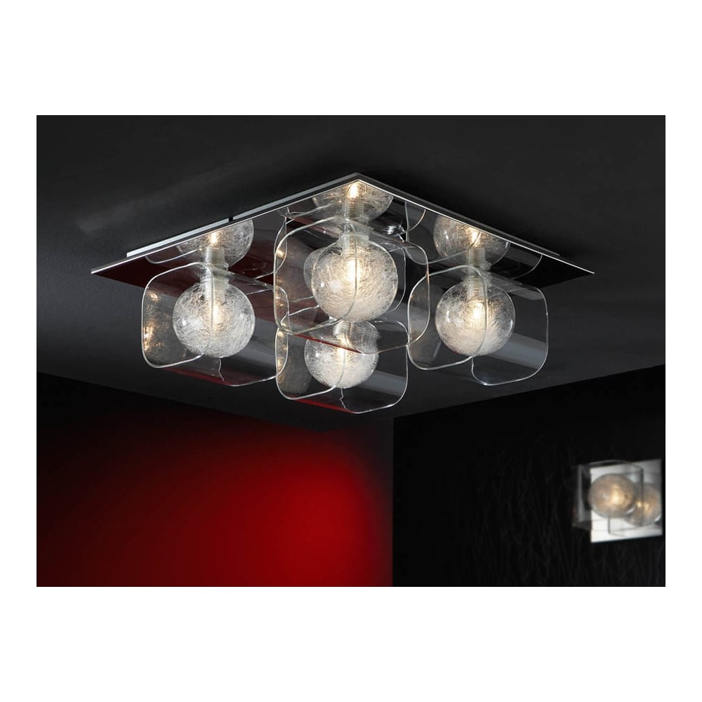 Radiant Orbit Chromed Ceiling Light Fixture