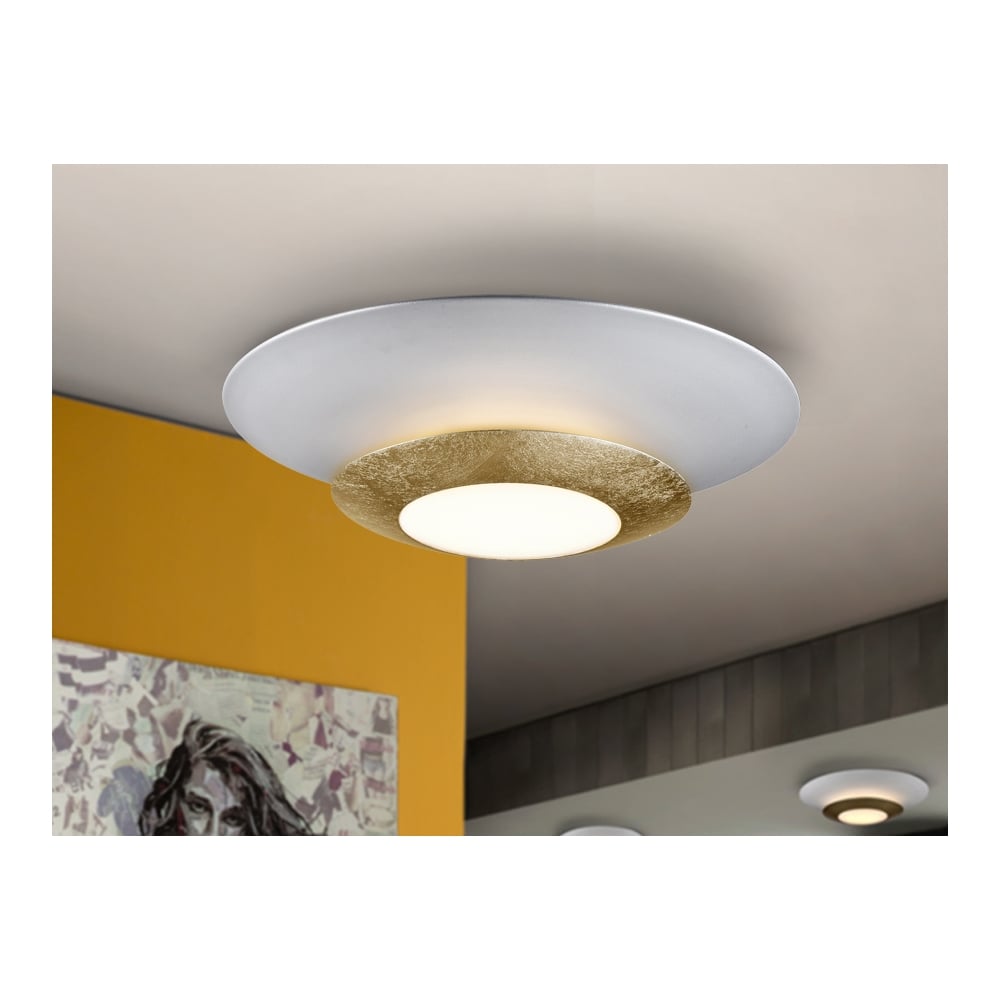 Elegant Gold Leaf LED Ceiling Lamp by Schuller - Hole Collection