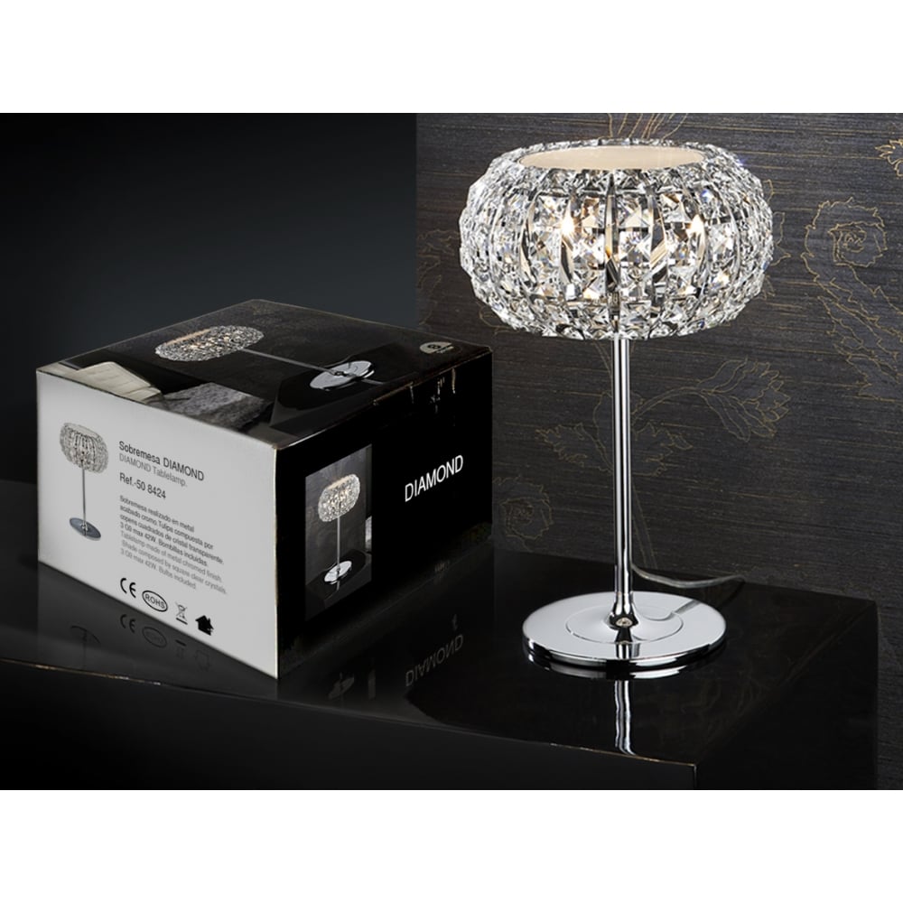 Luminous Elegance: Crystal Diamond Dome Table Lamp