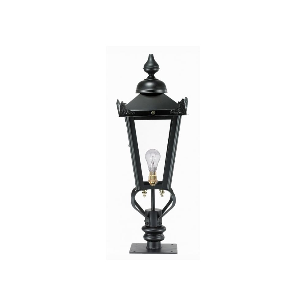 Elegant Victorian Cast Iron Pillar Lantern for Outdoor Entrances