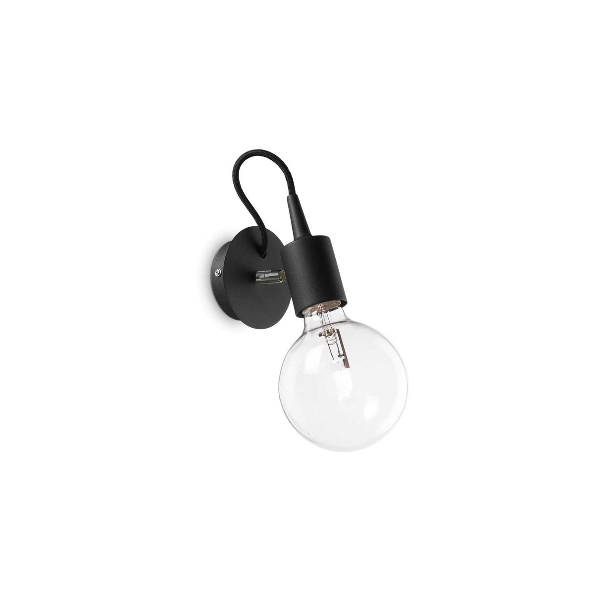 Sleek Black Contemporary Edison Reading Light with Exposed Bulb