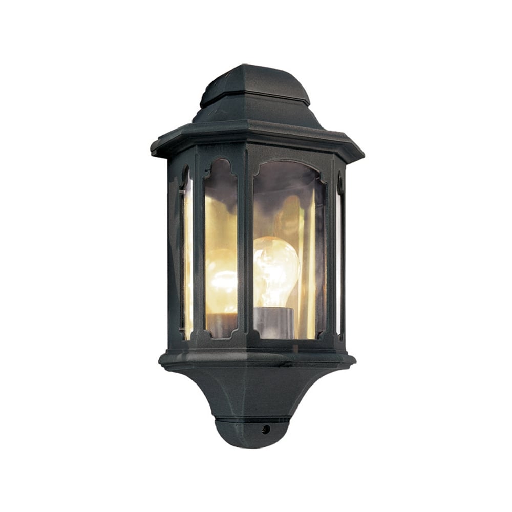 Elegant Black Outdoor Half Lantern for Garden and Patio Illumination