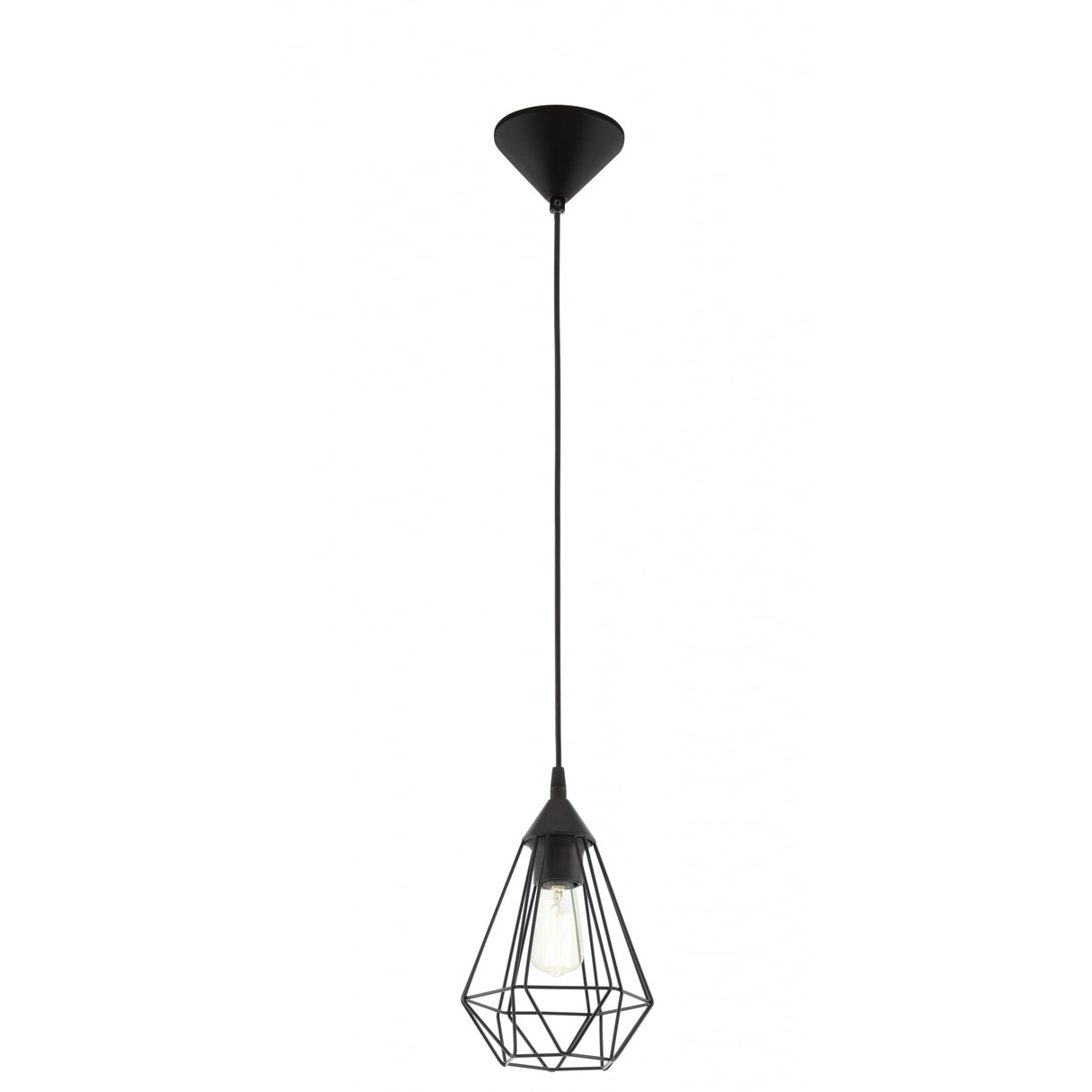 Tarbes Modern Geometric Black Pendant Light, Small