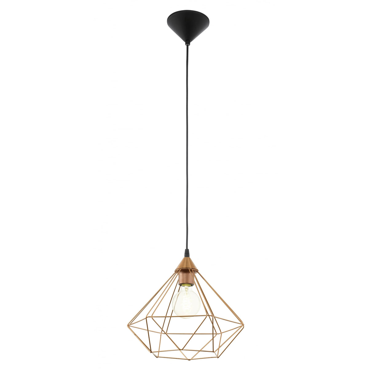 Large Copper-Coated Geometric Pendant Light - Tarbes Collection