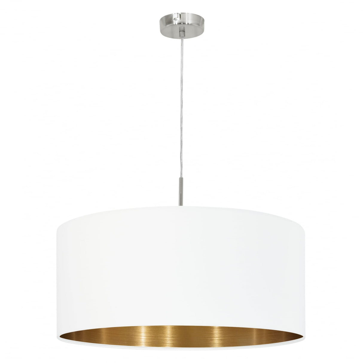 Elegant White Drum Pendant with Gold Lining (Pasteri 530mm)