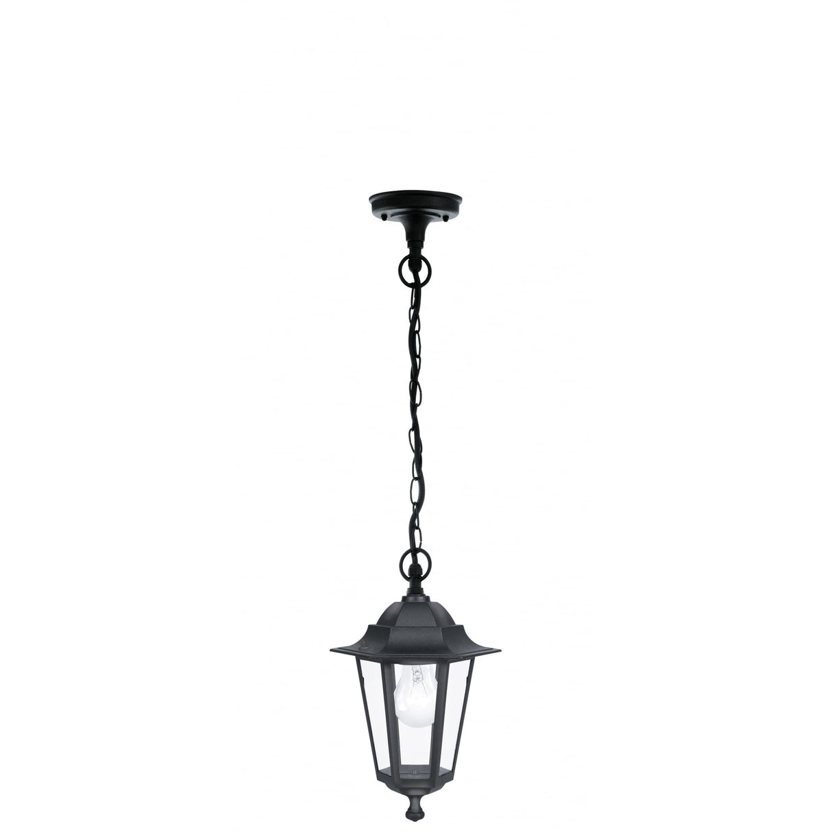 Elegant Black Outdoor Pendant Lantern - Laterna 4 Series