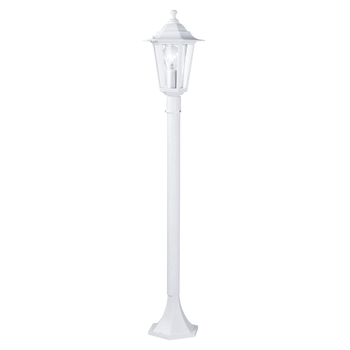 Elegant White Outdoor Lantern Post