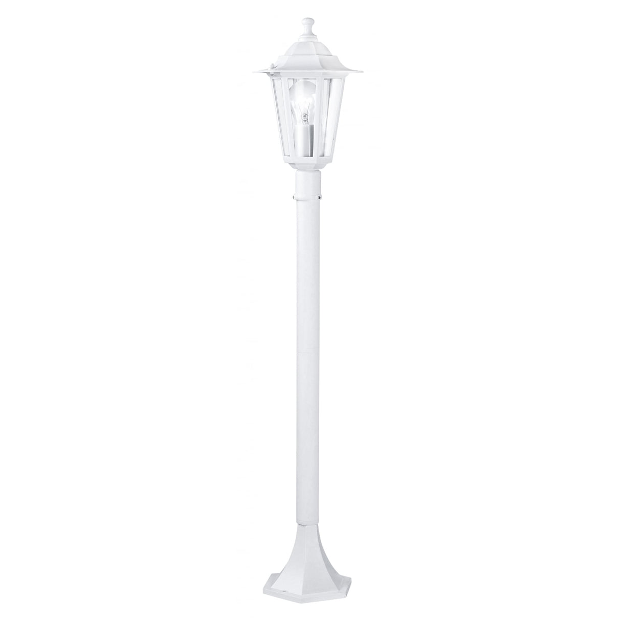 Elegant White Outdoor Lantern Post