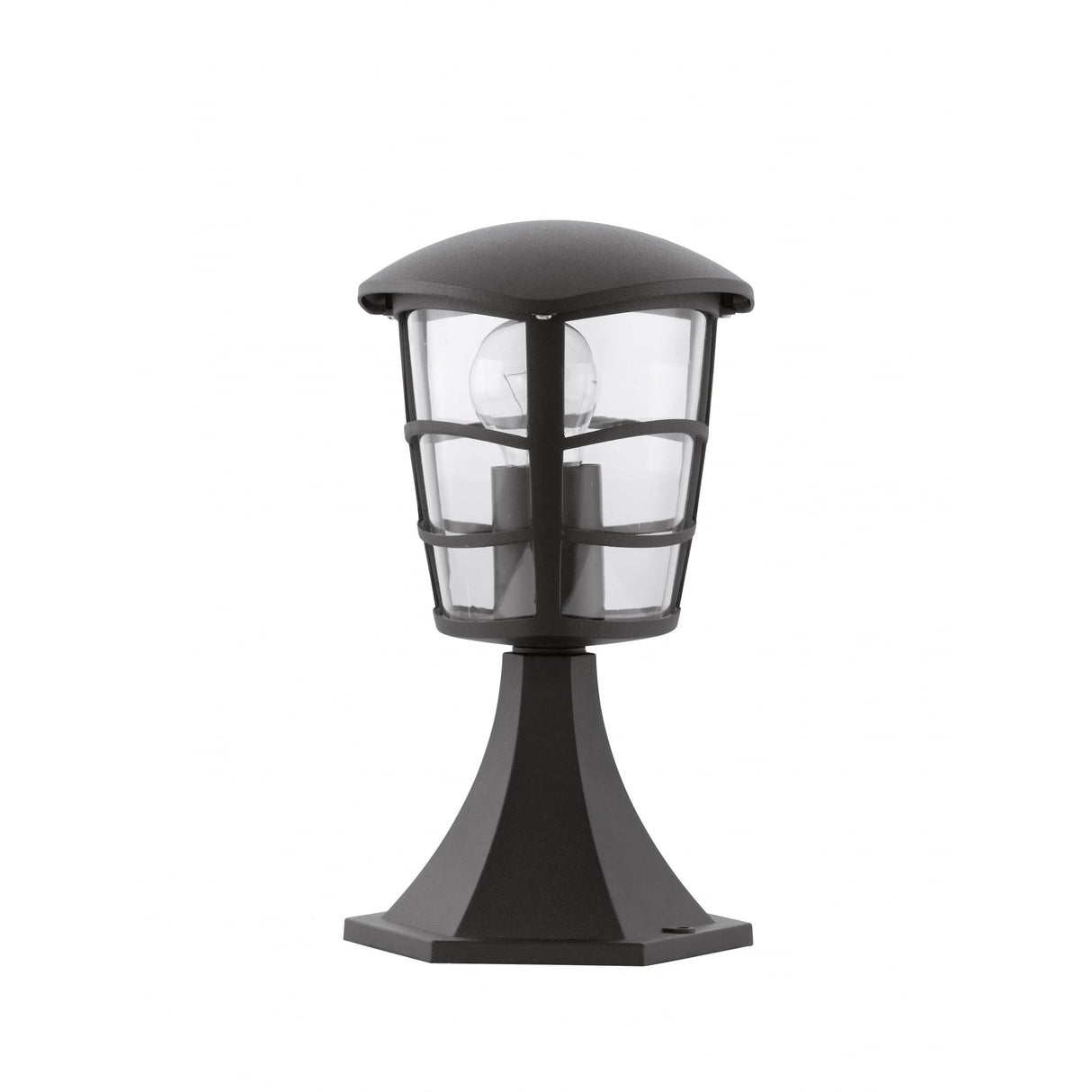 Aloria Modern Black Outdoor Pedestal Lantern