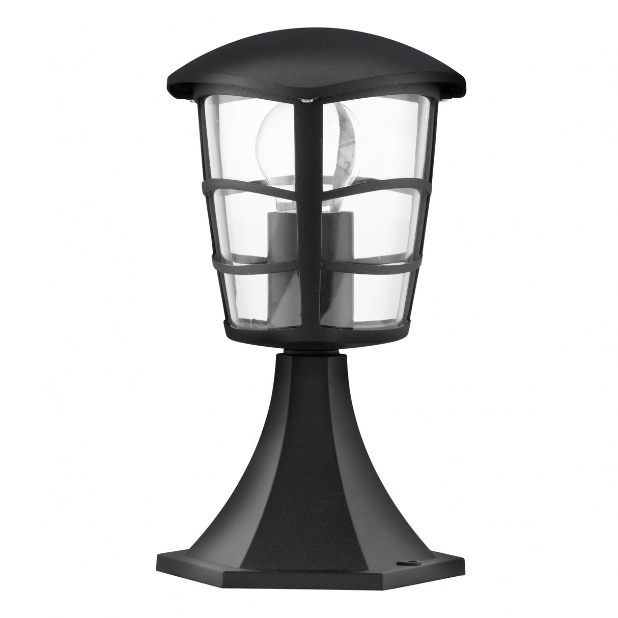 Aloria Modern Black Outdoor Pedestal Lantern