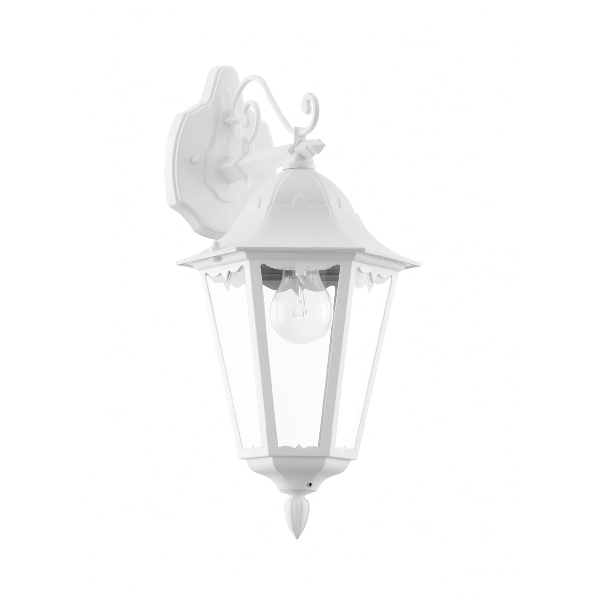 Navedo Outdoor Wall Lantern in White with Clear Glass