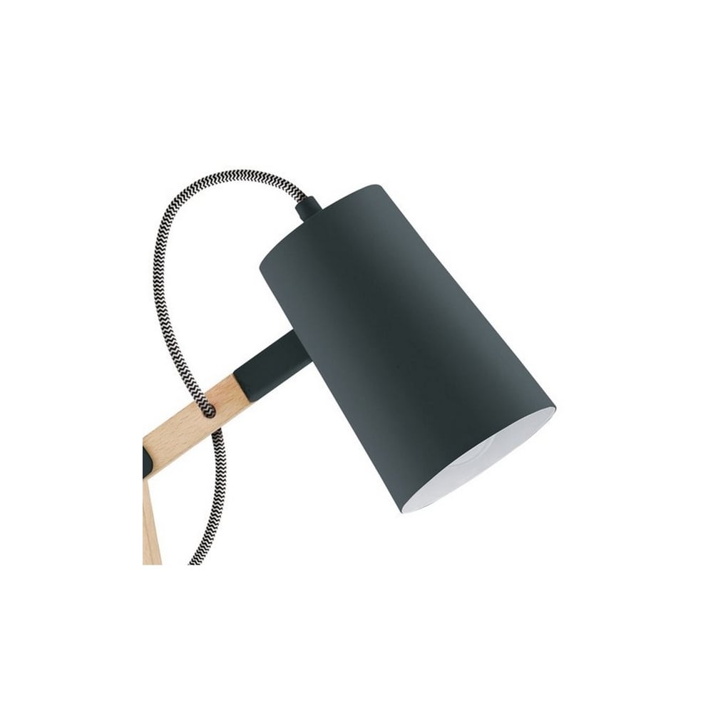 Modern Elegance: Black and Wood Desk Lamp from the Torona Collection