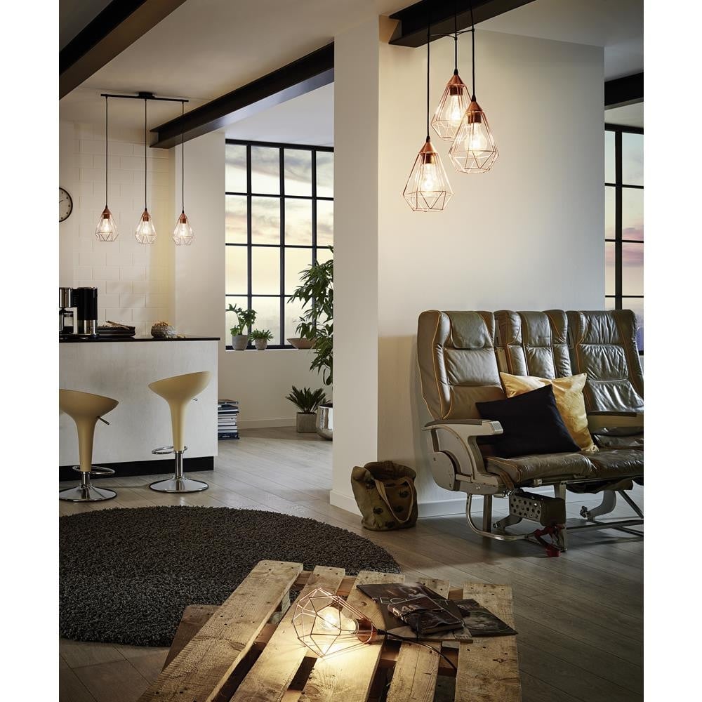 Tarbes Industrial Vintage Linear Pendant Light in Copper & Black