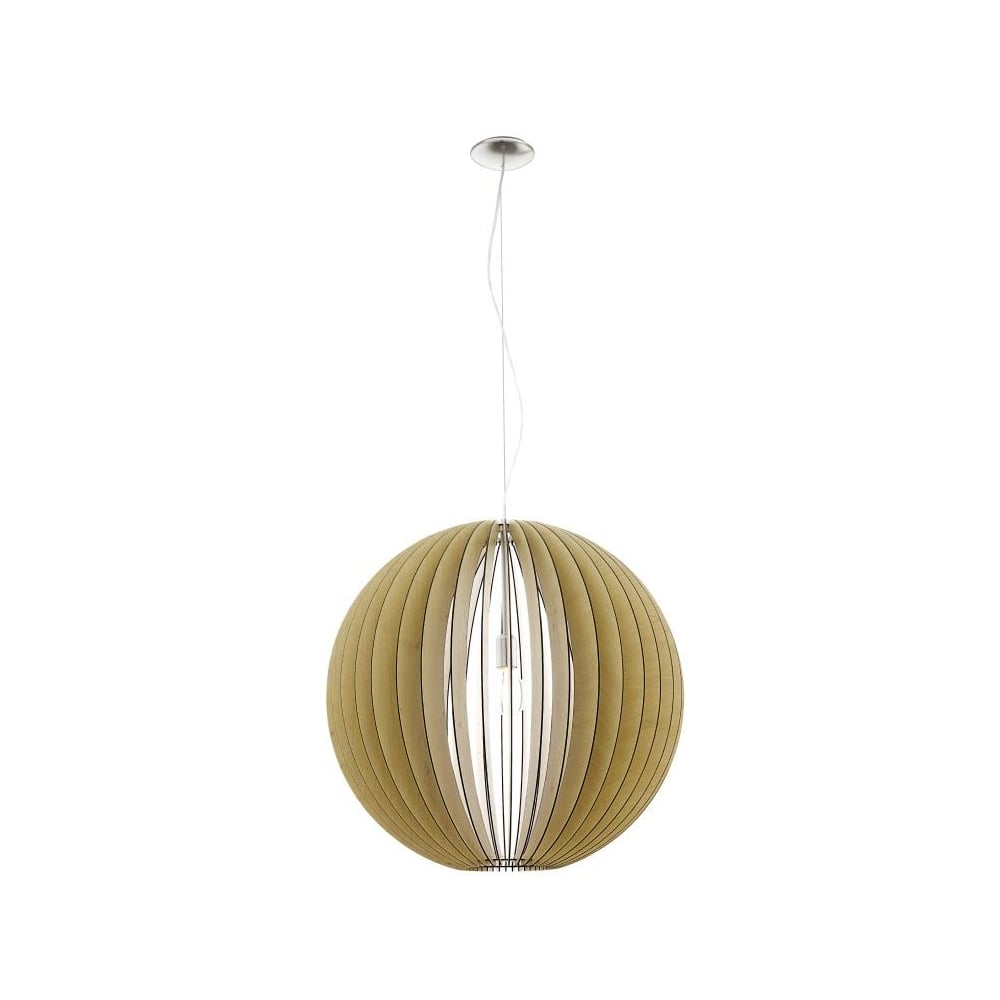 Cossano 700mm Maple Wood Globe Silhouette Pendant Light.