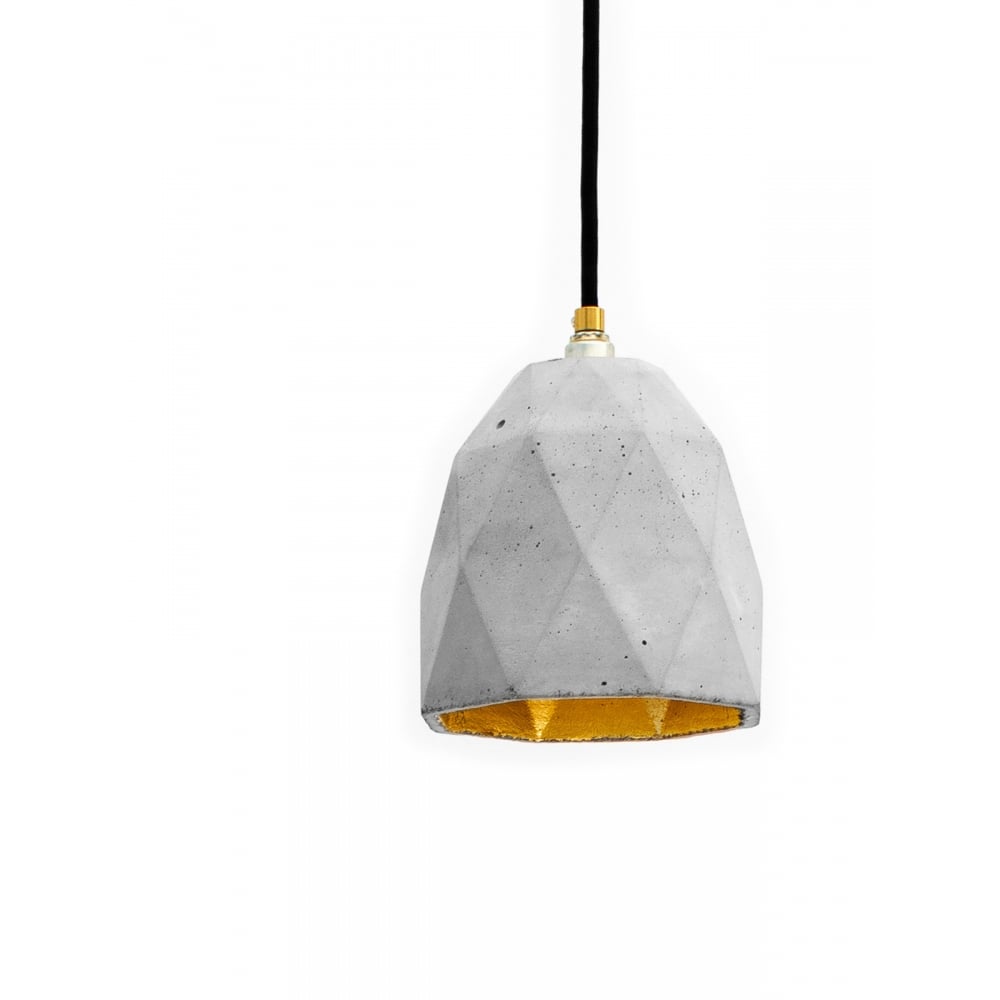 Light Concrete & Gold Diamond Pendant by GANT Lights