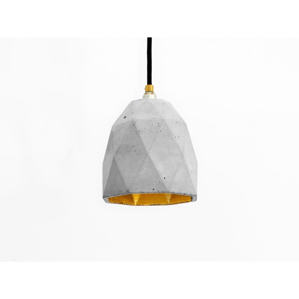 Light Concrete & Gold Diamond Pendant by GANT Lights