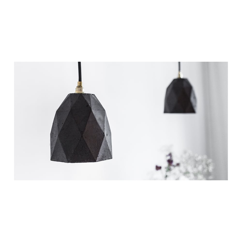Modern Concrete and Copper Diamond Pendant Light