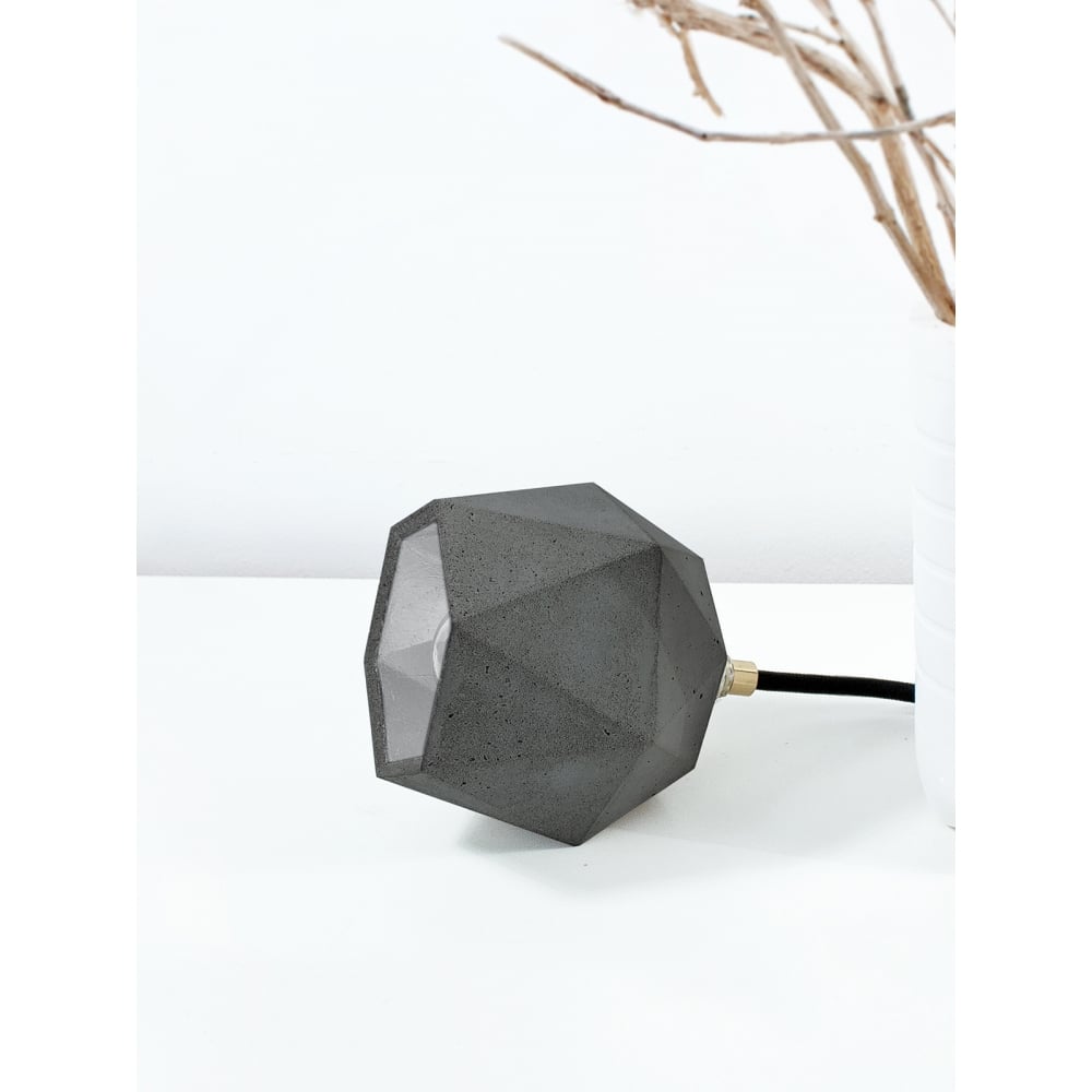 Modern Concrete Dome Floor Lamp with Silver Interior