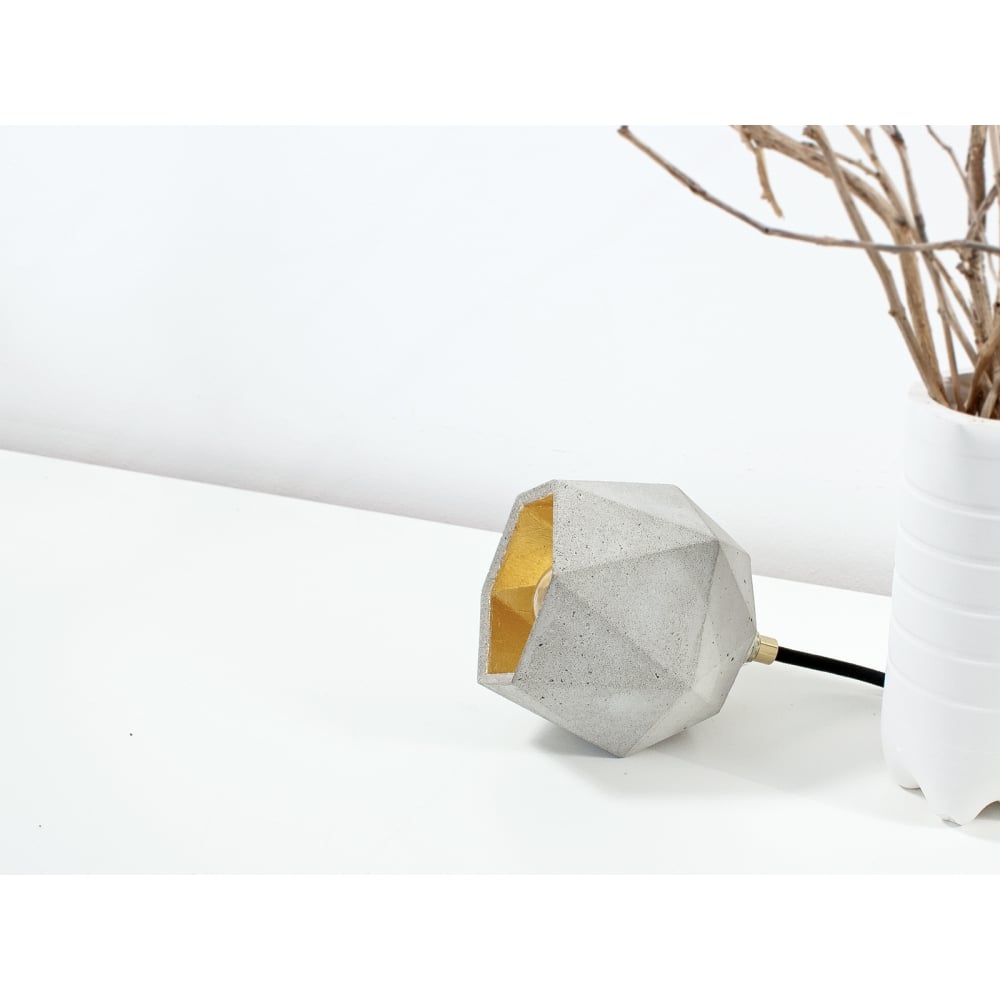 Concrete Elegance: The T2 Premium Dome Floor Light with Gold Accent