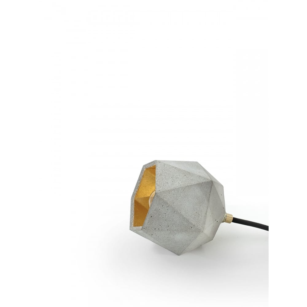 Concrete Elegance: The T2 Premium Dome Floor Light with Gold Accent