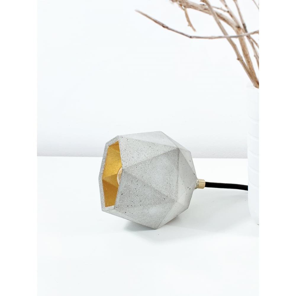 Concrete Elegance: The T2 Premium Dome Floor Light with Gold Accent