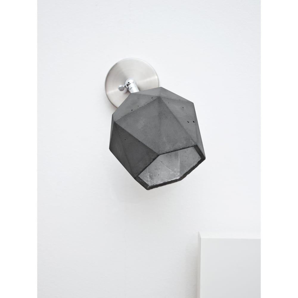 Modern Concrete Dome Wall Sconce with Silver Interior