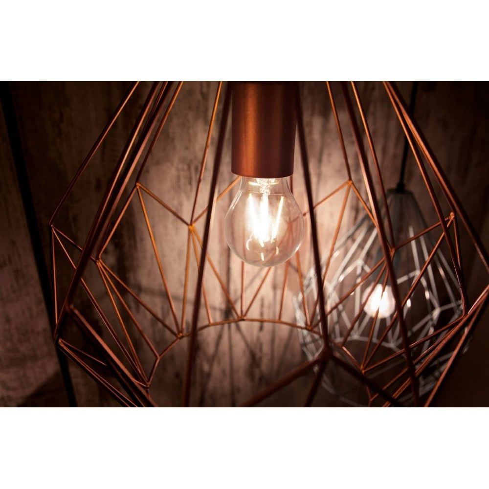 Large Copper-Coated Geometric Pendant Light - Tarbes Collection
