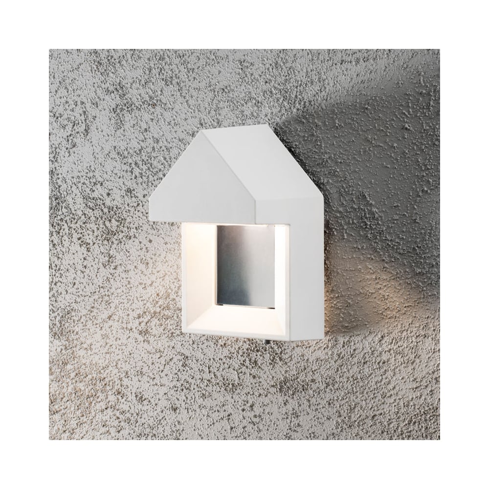 Cosenza Scandinavian White Wall Light with House-Inspired Design