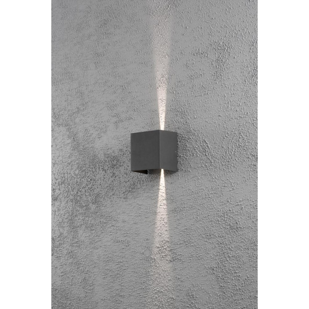 Modern Grey LED Square Wall Sconce for Outdoor Spaces