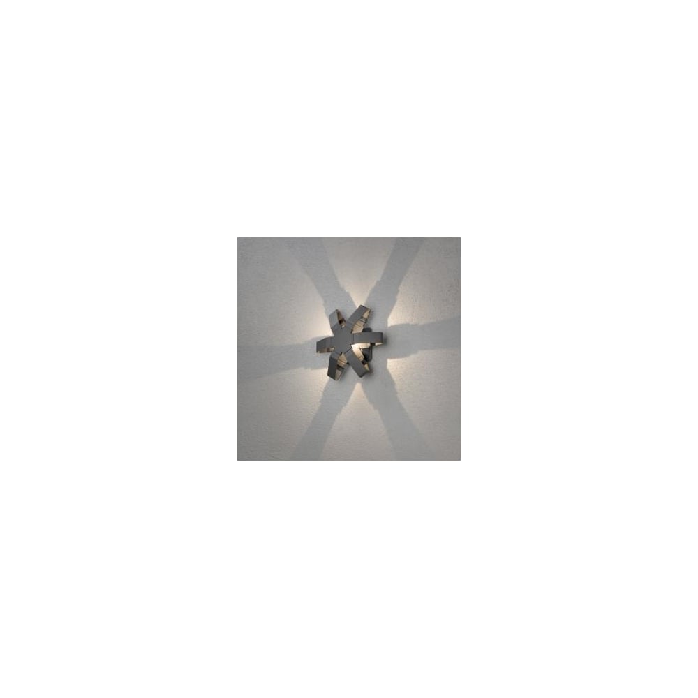 Pescara Contemporary Starfish Exterior Wall Lamp in Grey
