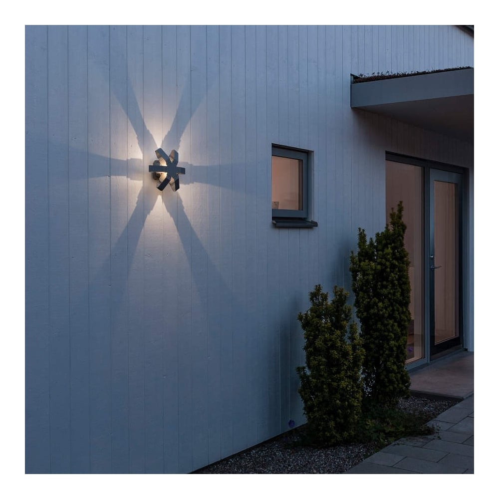 Pescara Contemporary Starfish Exterior Wall Lamp in Grey