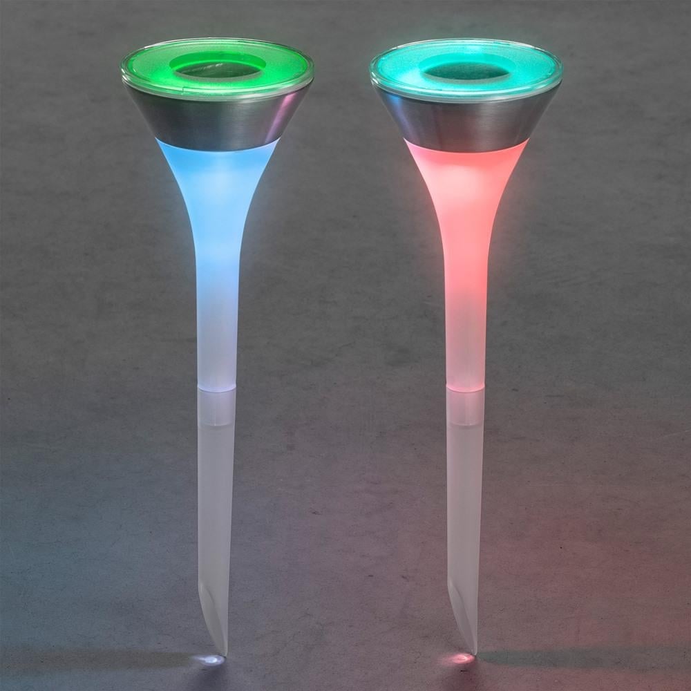 Enchanting Solar Garden Spike Lights - Color-Changing LED Set of 2