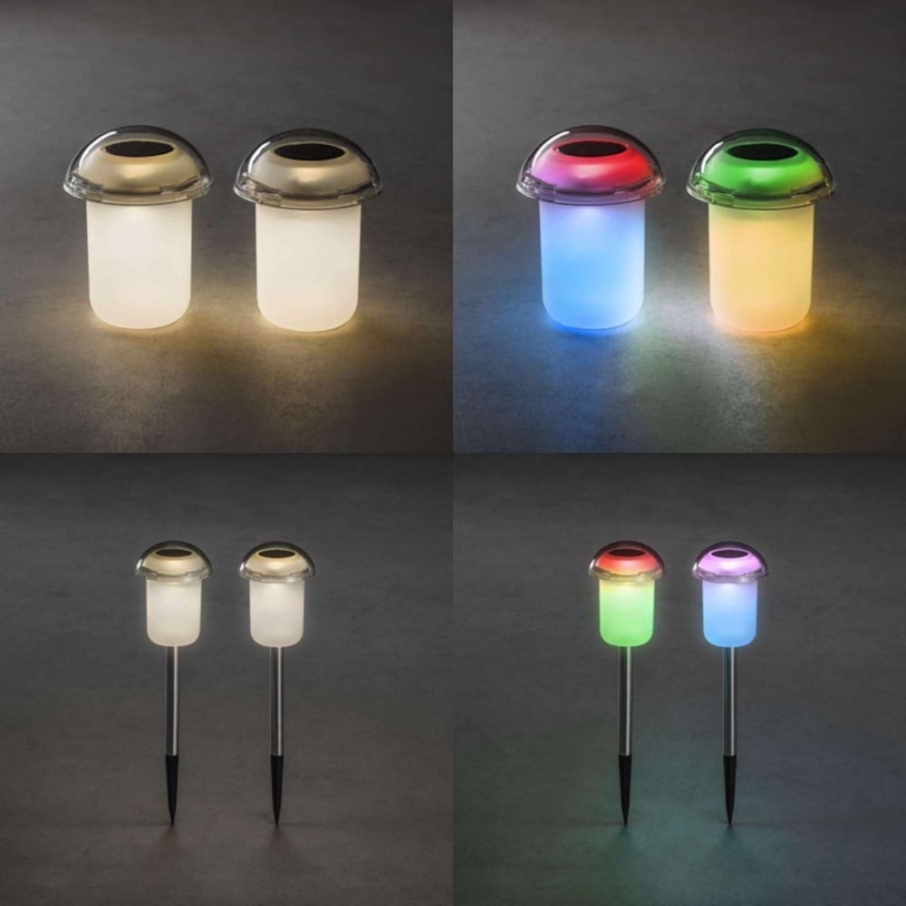 Enchanting Solar Garden Spike Lights - Color-Changing LED Set of 2