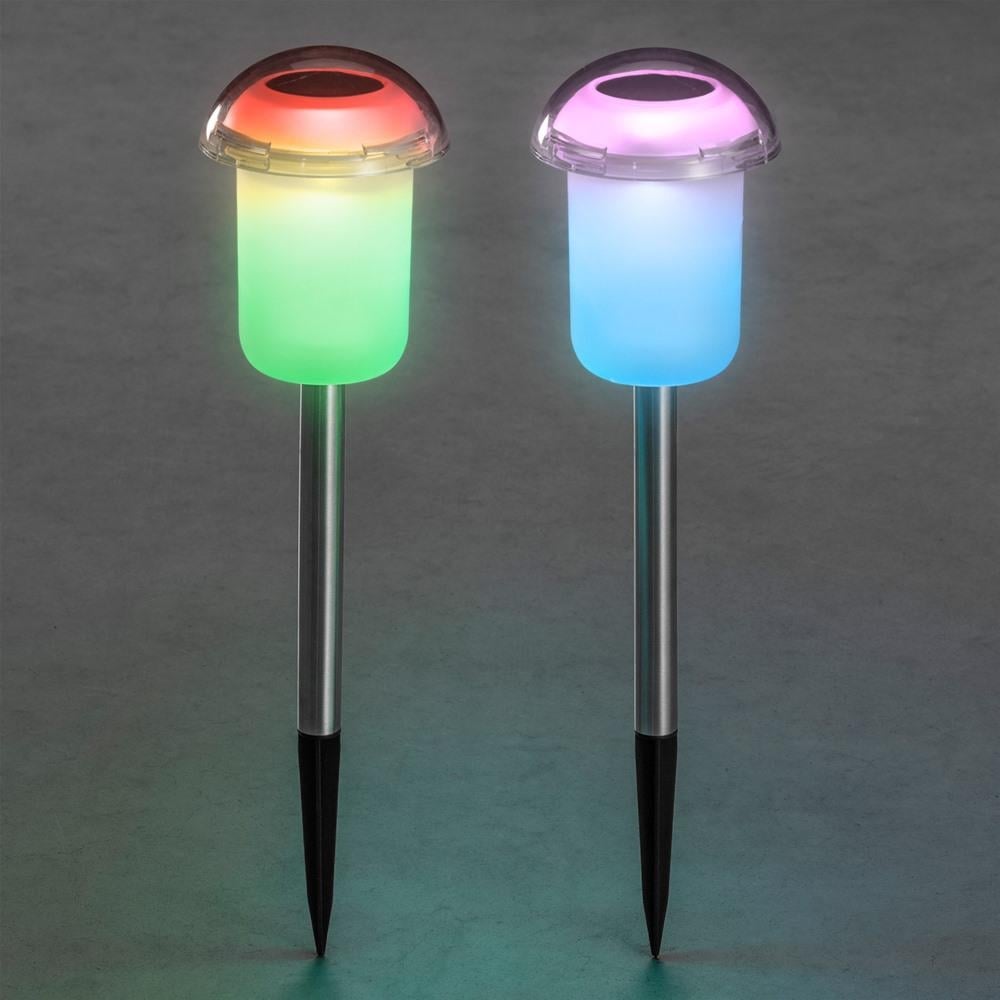 Enchanting Solar Garden Spike Lights - Color-Changing LED Set of 2