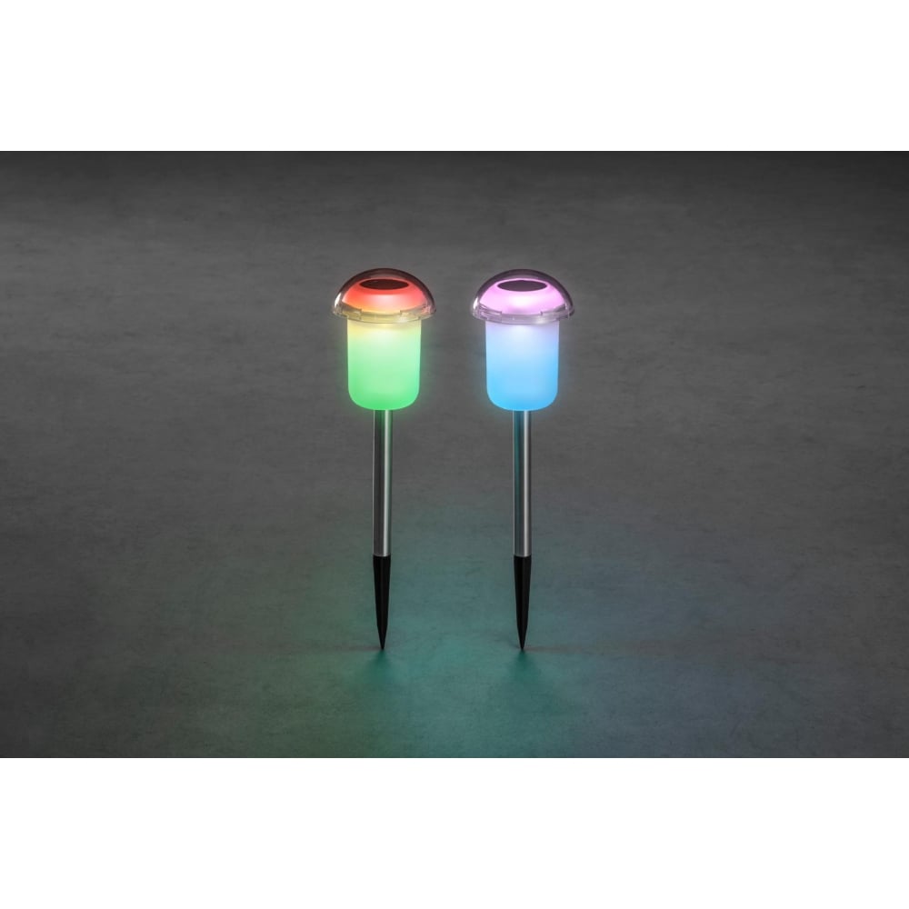 Enchanting Solar Garden Spike Lights - Color-Changing LED Set of 2