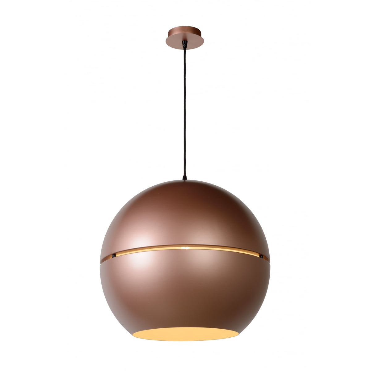 Retro Rose Gold Globe Pendant Light 50cm E27 Fixture